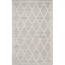 Safavieh Trellis Indoor/Outdoor Woven Area Rug, Amherst Collection, AMT414, in Light Grey & Ivory, 152 X 244 cm