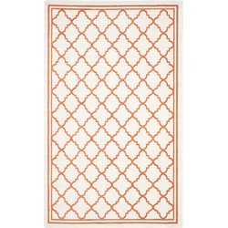 Safavieh Moroccan Trellis  Indoor/Outdoor Woven Area Rug, Amherst Collection, AMT422, in Beige & Orange, 152 X 244 cm