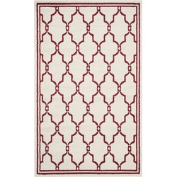 Safavieh Trellis Indoor/Outdoor Woven Area Rug, Amherst Collection, AMT414, in Ivory & Red, 152 X 244 cm