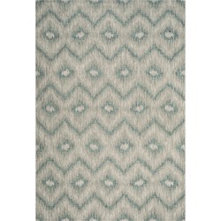 Safavieh Contemporary Indoor/Outdoor Woven Area Rug, Courtyard Collection, CY8463, in Grey & Blue, 201 X 290 cm