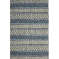 Safavieh Contemporary Indoor/Outdoor Woven Area Rug, Courtyard Collection, CY8464, in Grey & Navy, 201 X 290 cm