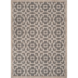 Safavieh Contemporary Indoor/Outdoor Woven Area Rug, Courtyard Collection, CY8499, in Black & Natural, 201 X 290 cm