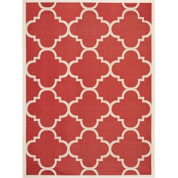 Safavieh Trellis Indoor/Outdoor Woven Area Rug, Courtyard Collection, CY6243, in Red, 201 X 290 cm