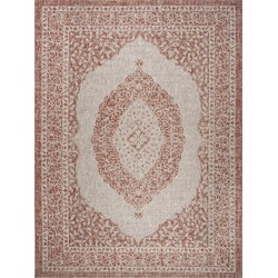 Safavieh Contemporary Indoor/Outdoor Woven Area Rug, Courtyard Collection, CY8751, in Light Beige & Terracotta, 201 X 290 cm