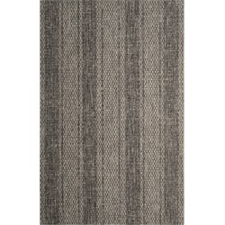 Safavieh Contemporary Indoor/Outdoor Woven Area Rug, Courtyard Collection, CY8736, in Light Grey & Black, 201 X 290 cm