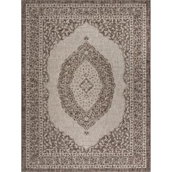 Safavieh Contemporary Indoor/Outdoor Woven Area Rug, Courtyard Collection, CY8751, in Light Beige & Light Brown, 201 X 290 cm
