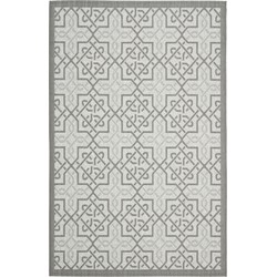 Safavieh Contemporary Indoor/Outdoor Woven Area Rug, Courtyard Collection, CY7931, in Light Grey & Anthracite, 201 X 290 cm