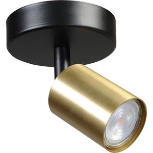 Masterlight Plafondlamp zwart Bounce met gouden spot 5490-05-02