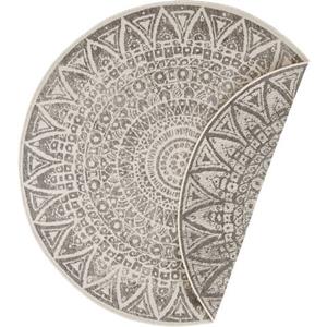 Teppich Lilja, freundin Home Collection, rund, Höhe: 5 mm, In-und Outdoor geeignet, Mandala, Pflegeleicht, Flachgewebe, Wendbar