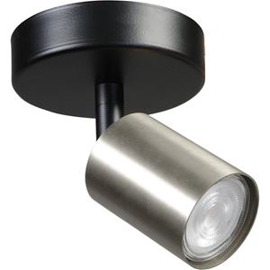 Masterlight Plafondlamp zwart Bounce met nikkelen spot 5490-05-37