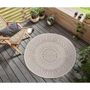 NORTHRUGS Teppich "Porto Wendeteppich", rund, In-und Outdoor geeignet, Robust, Pflegeleicht, Flachgewebe