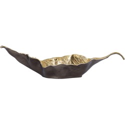 PTMD Collection PTMD Ycee Brass casted alu leaf bowl gold inside L