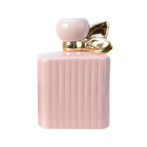 Decoris Porceleinen kaarsenstandaard - Parfumfles - Roze