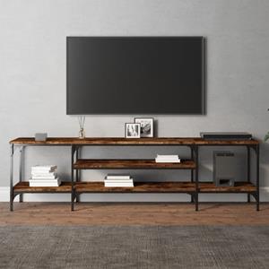 VidaXL Tv-meubel 161x35x45 cm bewerkt hout en ijzer gerookt eikenkleur