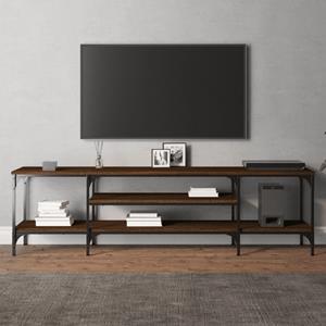 VidaXL Tv-meubel 161x35x45 cm bewerkt hout en ijzer bruineikenkleurig