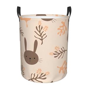 Celya Wäschekorb Aufbewahrungskorb Wasserdichte Runde Polyester, Mit Little Rabbit Pattern