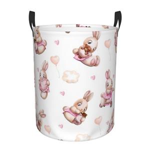 Celya Wäschekorb Swag Korb Runde Lagerung Wäschekörbe Wasserdichte, Mit Little Rabbit Pattern