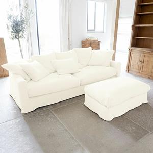 Mirabeau Sofa Sofa mit Hocker Vantoux weiß
