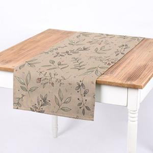 SCHÖNER LEBEN. Tischläufer  Tischläufer Branch Soft Watercolor Blätterzweige natu, handmade