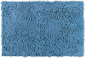 Wenko Badematte , Badteppich Chenille Ocean Blue - Duschmatte Polyester 50 x 80 cm, Blau