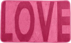 Wenko Badematte , Badteppich Memory Foam-Love in rosa, Polyester, 80 x 50 x 2 cm