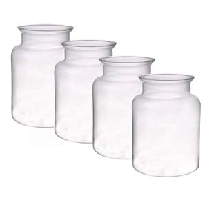 4x Ronde vaas/vazen van glas 25 x 19 cm -