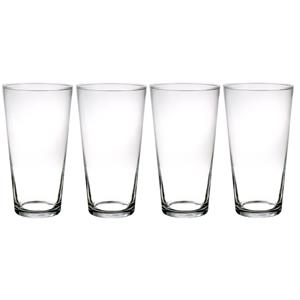 4x Stuks conische vazen glas 30 cm -