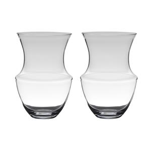 Set van 2x stuks transparante luxe vaas/vazen van glas 32 x 21 cm -