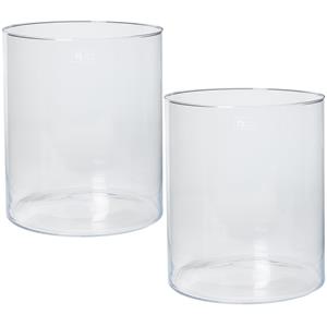 Set van 3x stuks transparante home-basics cilinder vaas/vazen van glas 30 x 35 cm -