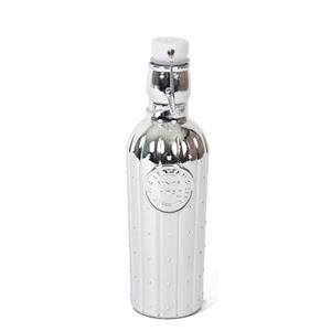 Gerim 1x Glazen woondecoratie flessen zilver met beugeldop 550 ml -