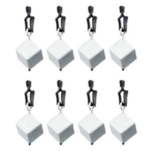 Cepewa 8x stuks tafelkleedgewichtjes zilveren vierkanten/blokken 3.5 cm -