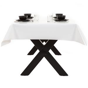 Wicotex Buiten tafelkleed/tafelzeil wit x 180 cm rechthoekig -