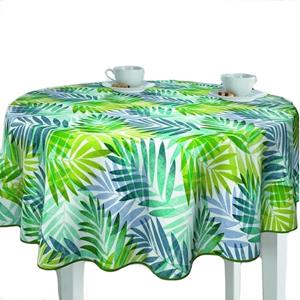 Buiten tafelkleed/tafelzeil tropische palmbladeren print 160 cm -