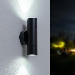 HOFTRONIC™ Dax LED dimbare wandlamp - Tweezijdig Up & Down - Daglicht wit 6000K - incl. 2x GU10 spots - IP65 voor binnen- en buitengebruik - Zwart