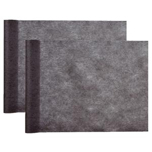 Santex Tafelloper op rol - 2x - zwart - 30 cm x 10 m - non woven polyester -