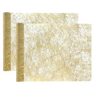 Santex Tafelloper op rol - 2x - metallic goud - 30 x 500 cm - non woven polyester -