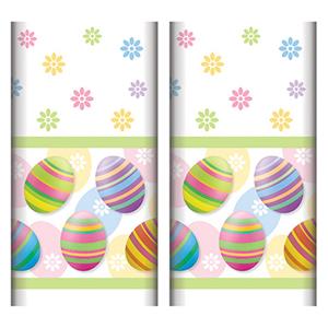 Papstar 2x stuks tafelkleed Pasen - vrolijke Paas print - papier - 120 x 180 cm -