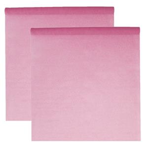 Santex Feest tafelkleed op rol - 2x - roze - 120 cm x 10 m - non woven polyester -