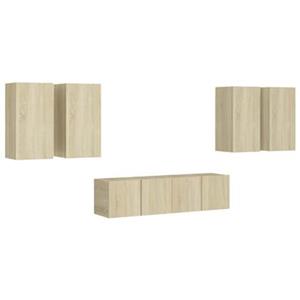 vidaXL TV-Schrank 6-tlg. TV-Schrank-Set Sonoma-Eiche Holzwerkstoff (6-St)