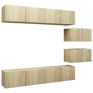 vidaXL Kleiderschrank 6-tlg TV-Schrank-Set Sonoma-Eiche Spanplatte