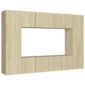 vidaXL Kleiderschrank 8-tlg TV-Schrank-Set Sonoma-Eiche Spanplatte