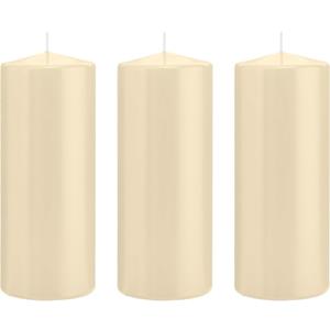 Trend Candles 3x Kaarsen cremewit 8 x 20 cm 119 branduren sfeerkaarsen -