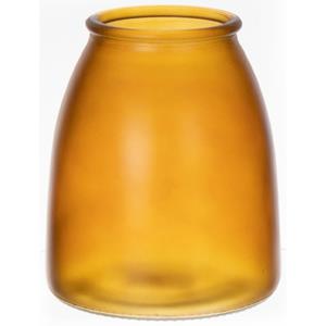 Bellatio Design Bloemenvaas - geel - mat glas - D13 x H15 cm -