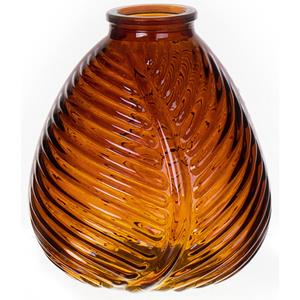 Bellatio Bloemenvaas - bruin - transparant glas - D14 x H16 cm -