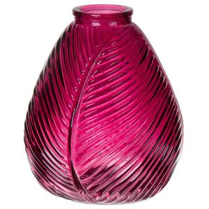 Bellatio Bloemenvaas - paars - transparant glas - D14 x H16 cm -