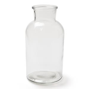 Merkloos Transparante melkbus vaas/vazen van glas 10 x 20 cm -