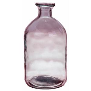 Bellatio Bloemenvaas - paars - transparant gerecycled glas - D11 x H21 cm -