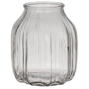 Bellatio Design Bloemenvaas klein - helder - transparant glas - D14 x H16 cm -