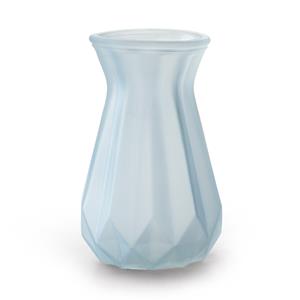 Jodeco Bloemenvaas - lichtblauw/transparant glas - H15 x D10 cm -