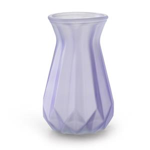 Jodeco Bloemenvaas - lila paars/transparant glas - H15 x D10 cm -